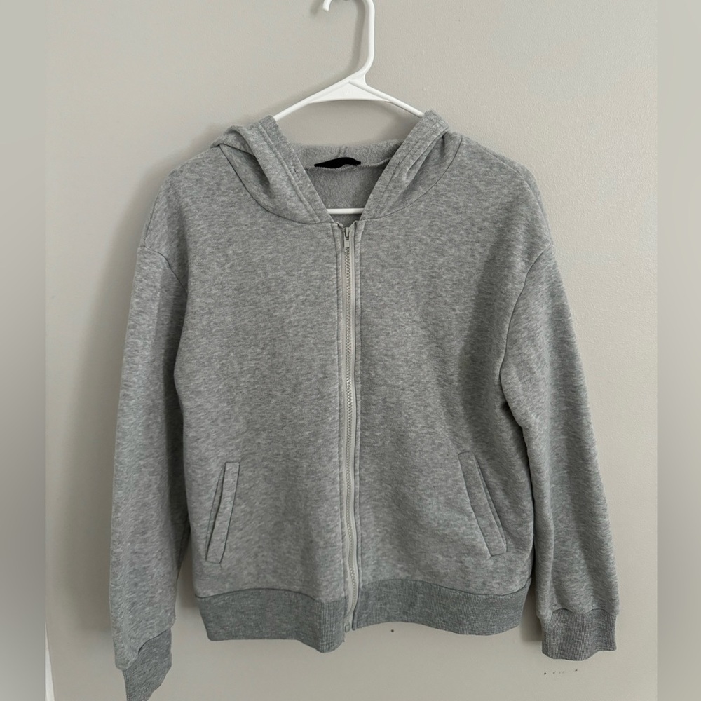 Plain Gray Hoodie Zip-Up